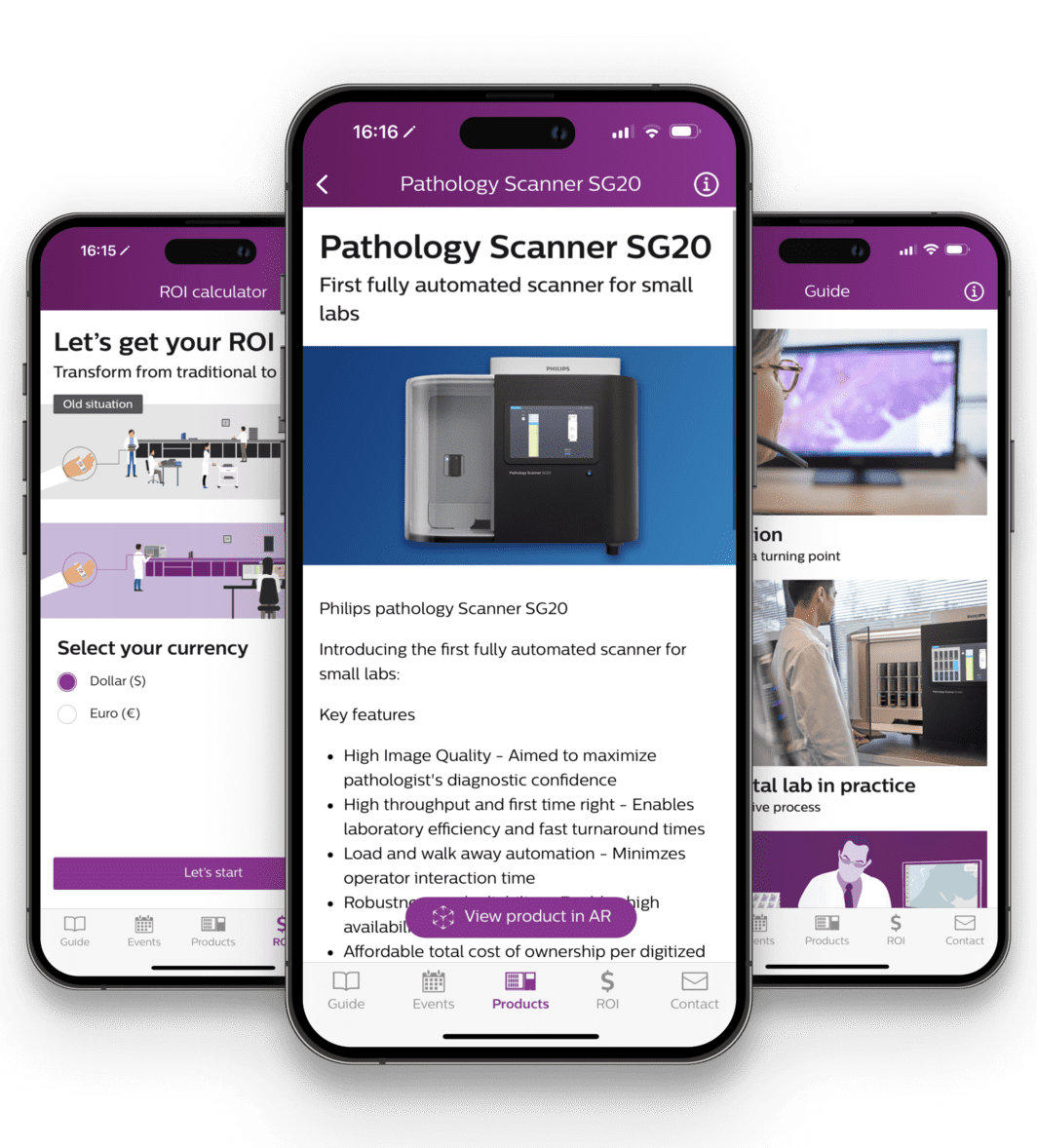 Philips Pathology iOS App Screenshots voor case study